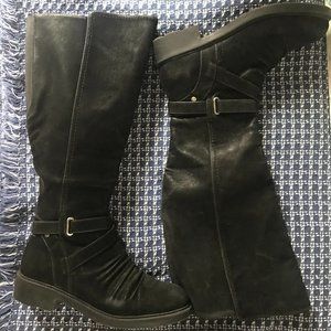 Black knee-high boots